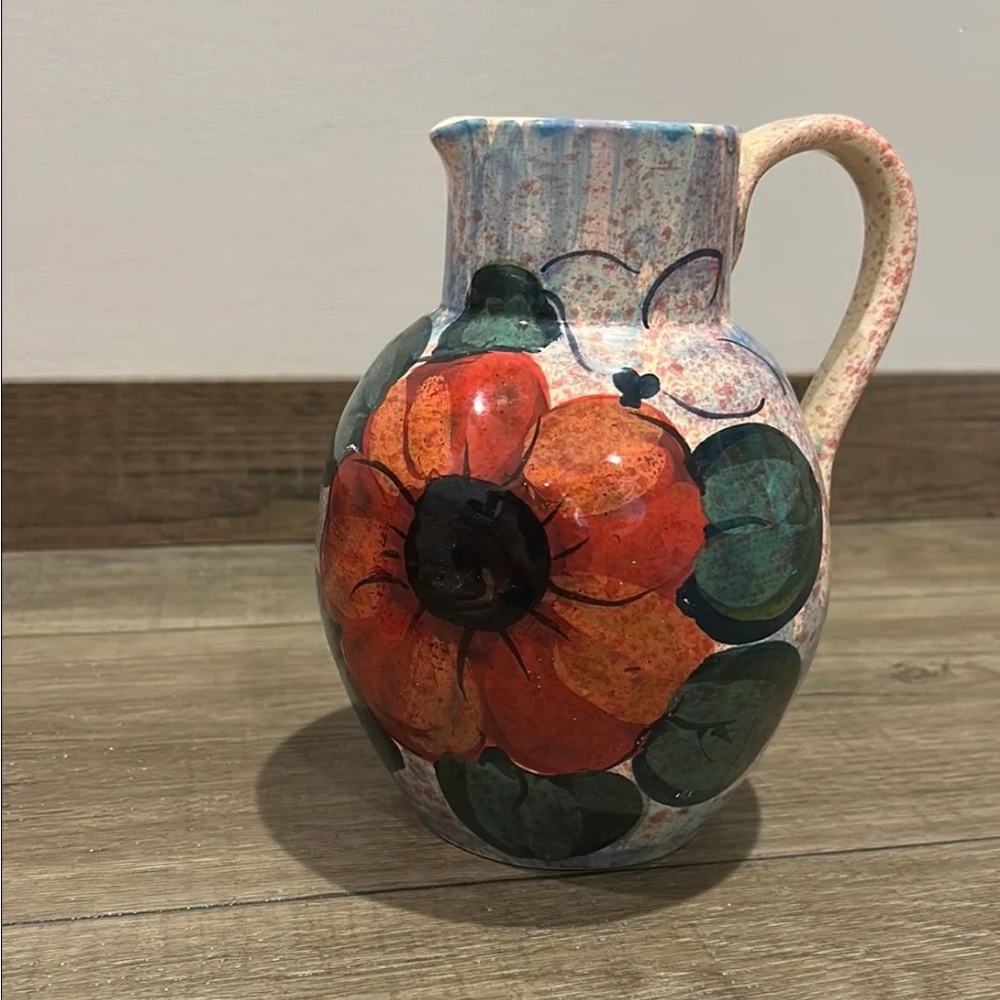 Handcrafted Floral Ceramic Pitcher